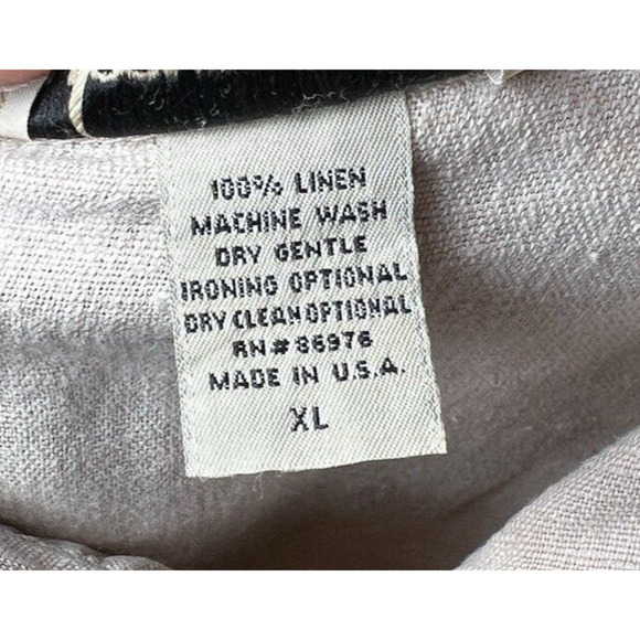 Nu Constructed Women's Vintage 100% Linen Button Down Shirt Tan Size XL - Picture 11 of 13